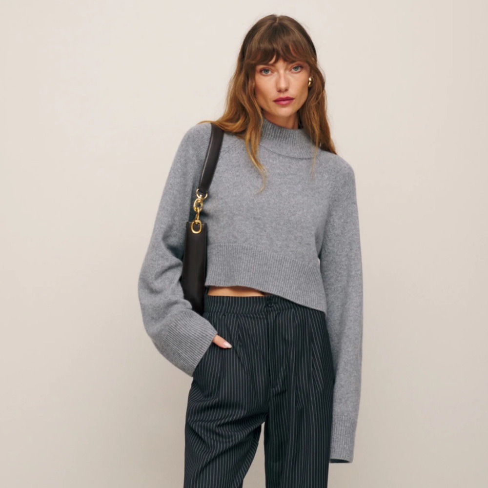 Reformation Garrett Cashmere Cropped Turtleneck